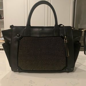 Vince Camuto Black and Gold Handbag